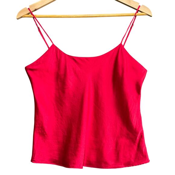 VICTORIA'S SECRET 100% Silk Red Cami Top Y2K Coquette Sexy Romantic - Picture 1 of 6